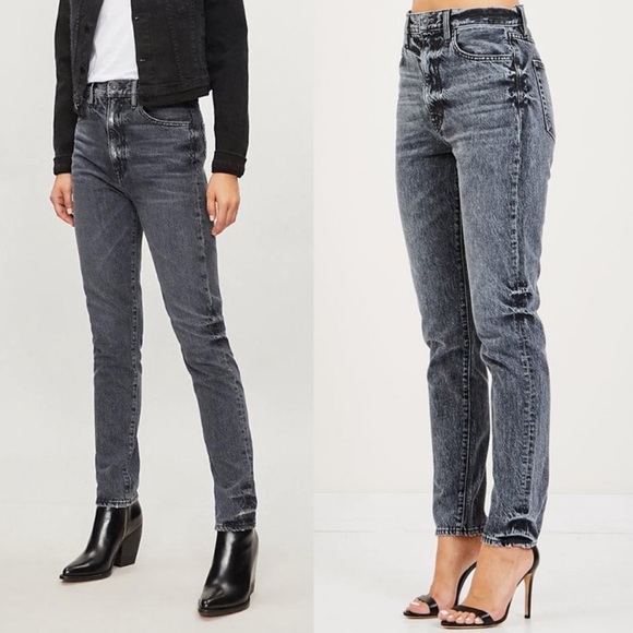 SLVRLAKE Beatnik High Rise Slim Jean Moon Light Charcoal Size 27 - Picture 1 of 8